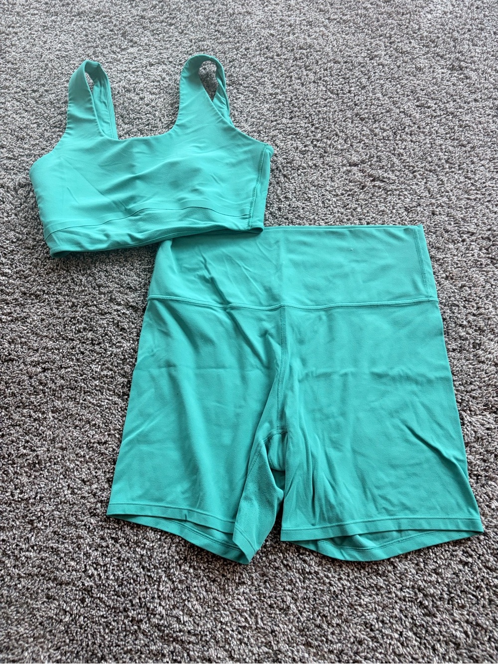 all in motion Aqua Seamless Sports Bralette & High-Waist Bike Shorts Set